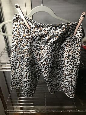 SHEIN White Leopard Print Bike Shorts